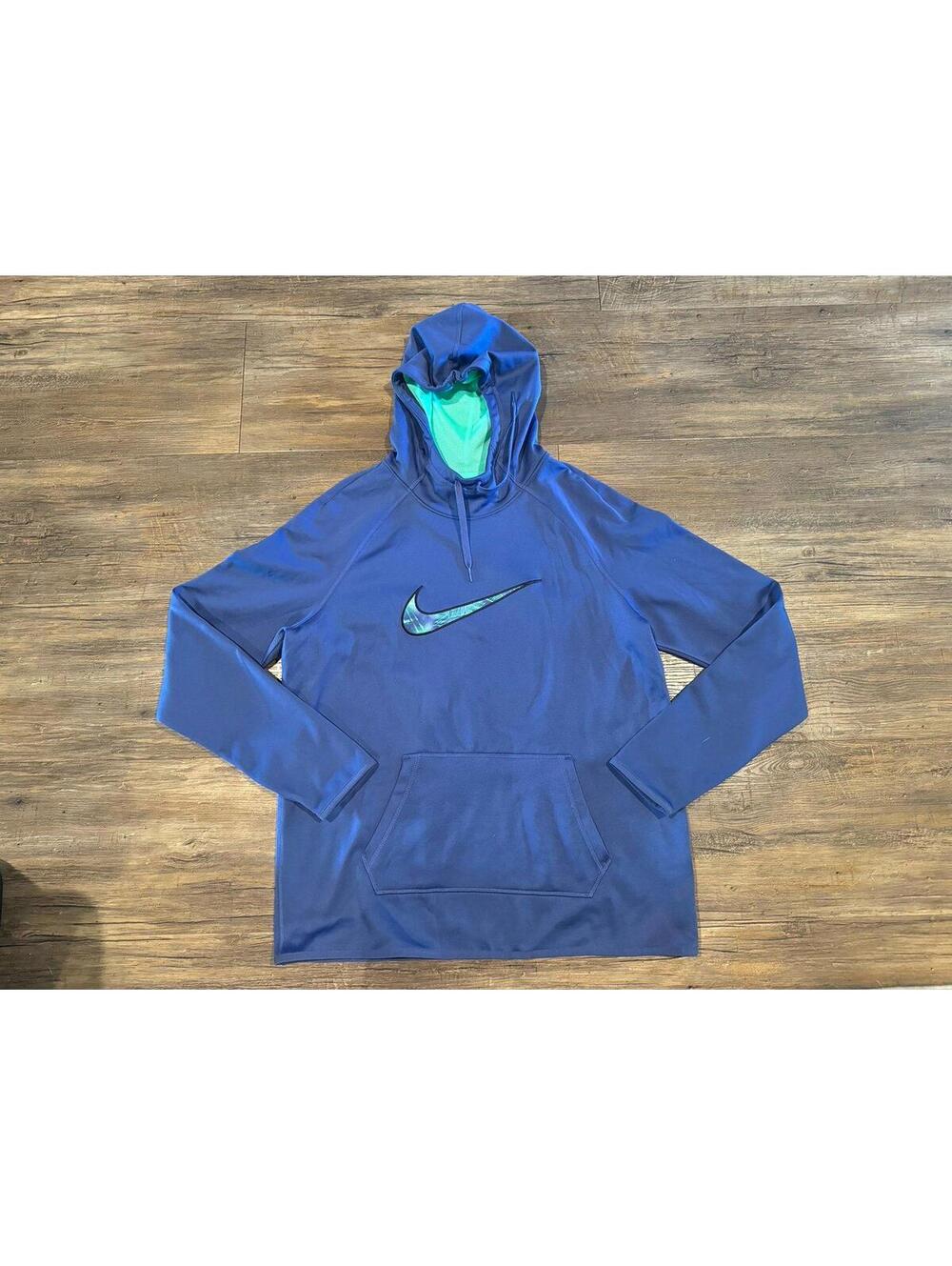 Nike Women’s Blue/Aqua Tie Dye Pull Over Sweatshirt Hoodie Sz Lg EUC